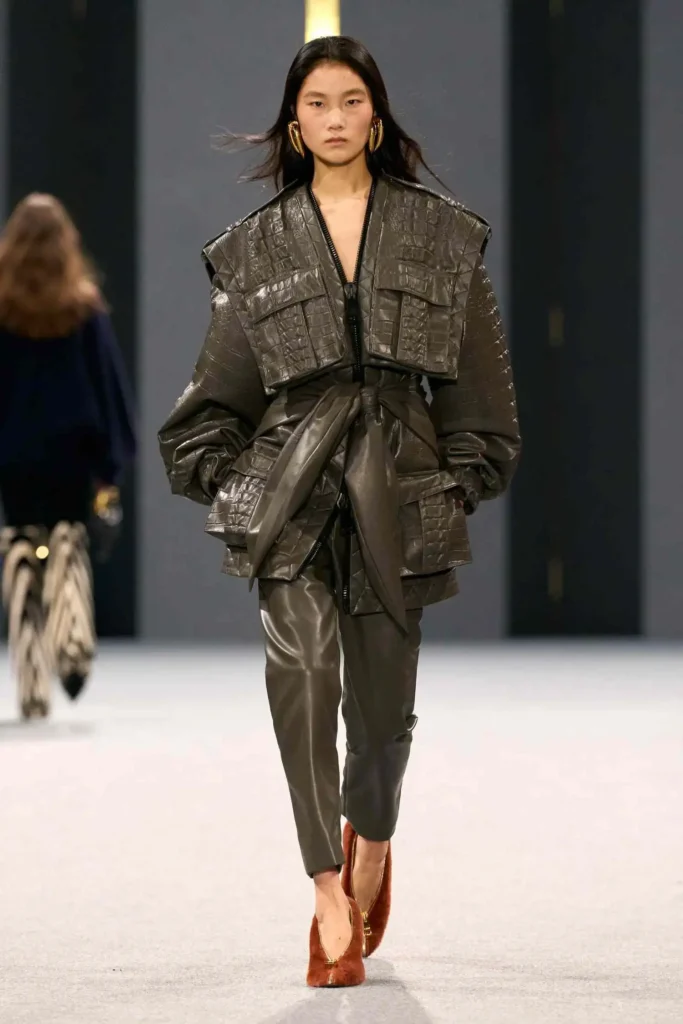 BALMAIN Leather: Structured Power on the Runway
